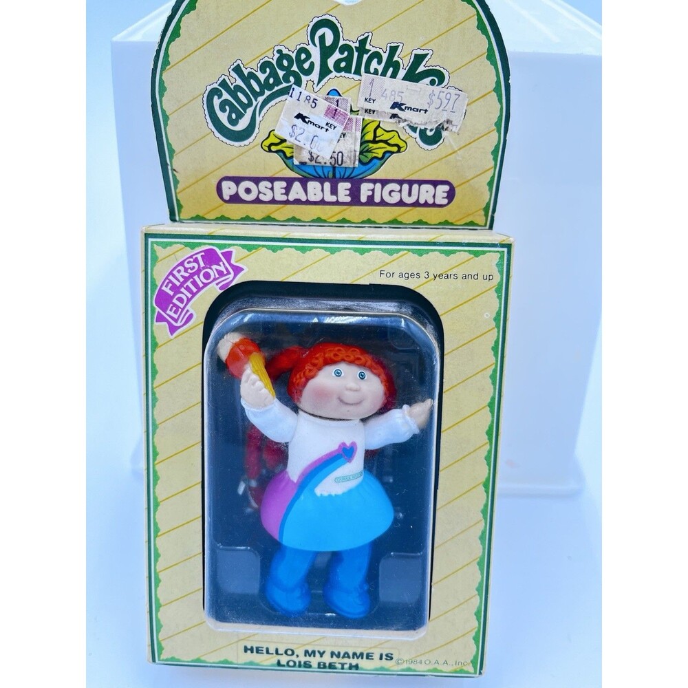 Vintage 1984 NOS Cabbage Patch Kids CPK Lois Beth 1st Edition Posable Figurine